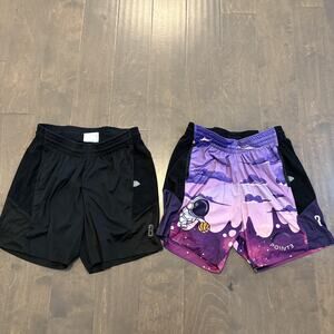 POINT3 Shorts Mens Small Black Purple Space Galaxy Basketball Athletic Pair Set